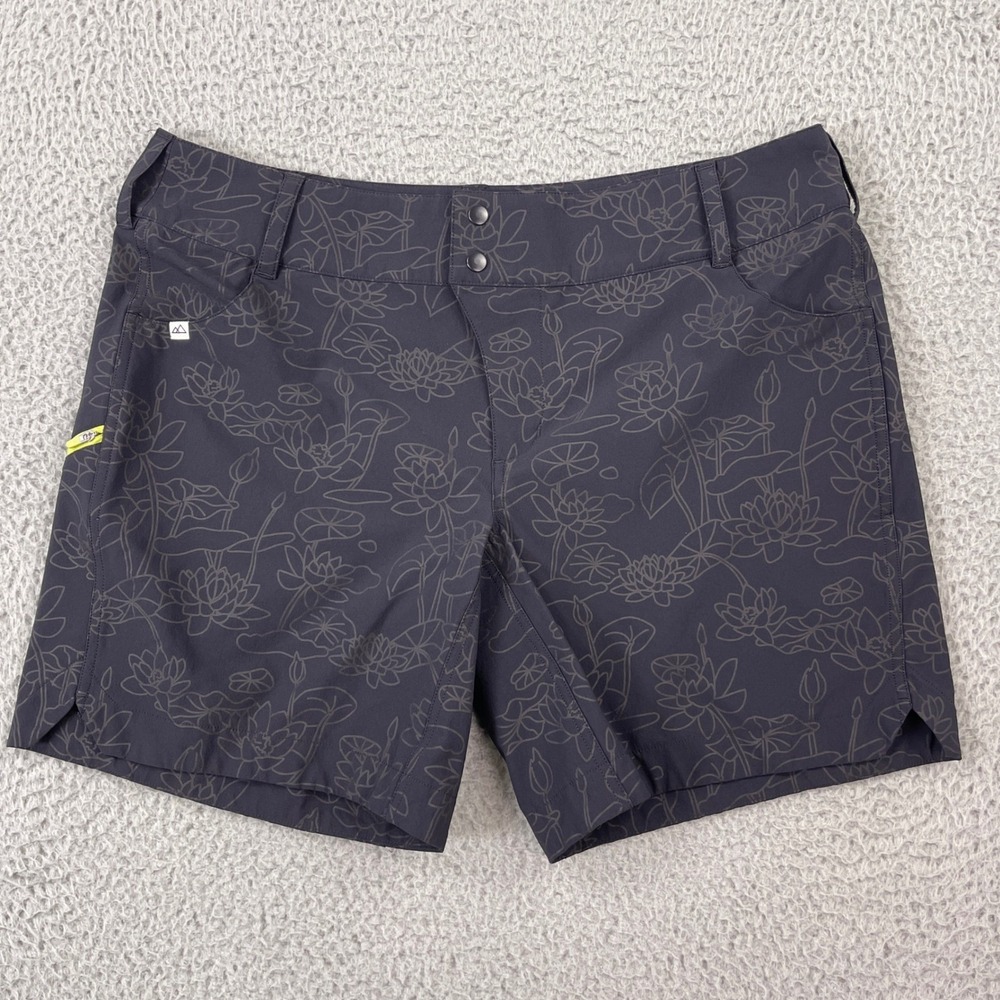 Wild Rye MTB Freda 7" Bike Shorts Womens 14 Lotus Greyscale Floral Cycling